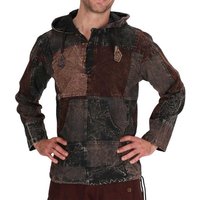 KUNST UND MAGIE Hoodie Patchwork Baja Hoodie Herren alternativ Kapuzenpulli Nachhaltig Fair von KUNST UND MAGIE