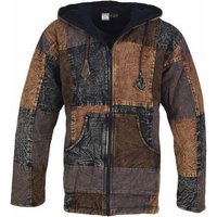 KUNST UND MAGIE Kapuzenfleecejacke Patchwork Jacke Baja Hoodie alternativ Fleecefutter Nachhaltig Fair von KUNST UND MAGIE