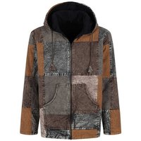 KUNST UND MAGIE Kapuzenfleecejacke Patchwork Jacke Baja Hoodie alternativ Fleecefutter Nachhaltig Fair von KUNST UND MAGIE