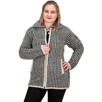 KUNST UND MAGIE Kapuzenstrickjacke Kunst und Magie Damen Strickjacke Kurzmantel Boho von KUNST UND MAGIE