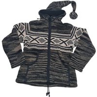 KUNST UND MAGIE Kapuzenstrickjacke Strickjacke Wolljacke abnehmbare Zipfelkapuze Damen Herren Jacke Abnehmbare Kapuze von KUNST UND MAGIE