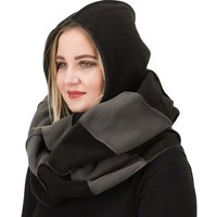 KUNST UND MAGIE Schlupfmütze Schalmütze Damen Kapuzenschal Loop Fleece Schal Kapuze Loop Poncho von KUNST UND MAGIE