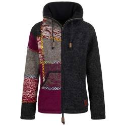 KUNST UND MAGIE Strickjacke Schurwolle Klassich Nordisch Wolle Jacke Thermo-Hoch-Kragen Futter Unisex, Größe:XL von KUNST UND MAGIE