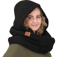 KUNST UND MAGIE Strickmütze Damen Kapuzenschal Loop Schal Hoodie Schalmütze Poncho Wolle von KUNST UND MAGIE