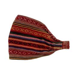 Kunst UND MAGIE unisex Hippie Kopfband Stirnband Goa Yoga Stonewashed, Farbe:Orange/Rot von Kunst