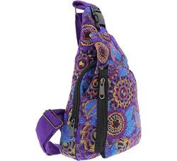 Slingbag Brusttasche Hippie Goa Bodybag Schultertasche Rucksack Bunt S, Farbe:Lila von KUNST UND MAGIE