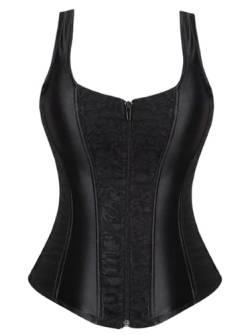 KUOSE Damen Shapewear Korsett Vintage Gothic Vollbrust Corsage Top mit Träger von KUOSE