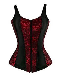 KUOSE Damen Shapewear Korsett Vintage Gothic Vollbrust Corsage Top mit Träger von KUOSE