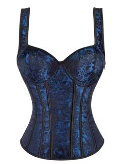 KUOSE Damen Shapewear Korsett Vintage Gothic Vollbrust Corsage Top mit Träger von KUOSE