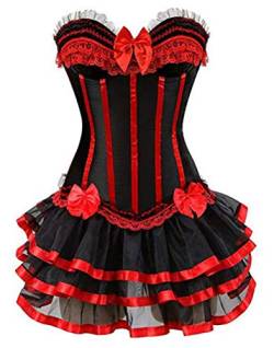 KUOSE Moulin Rouge Gothic Corsagenkleid Korsett Spitenrock Übergrößen S-6XL von KUOSE