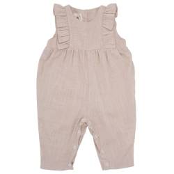 KURT KIDS Jumpsuit aus Leinen und Bio Baumwolle Overall Bekleidung Boho Vintage Newborn 0-24 Monate Babykleidung Baby Mädchen Kleidung Outfit (Beige, 18-24 Monate) von KURT KIDS