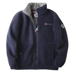 KURTIK 360-Degree Ultra-Warm Sherpa Jacket for Men Winter Coats Outwear, Winter Full-Zip Polar Fleece Sport Jacket with Pockets, Unisex 360-Degree Ultra-Warm Sherpa Jacket (Blue,M) von KURTIK