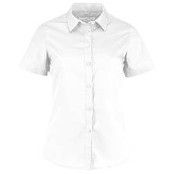 KUSTOM KIT Damen Kurzarm Poplin Bluse (10UK/36DE) (Weiß) von KUSTOM KIT