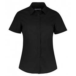 KUSTOM KIT Damen Popeline Shirt Kurzarm - Black - 24 von KUSTOM KIT