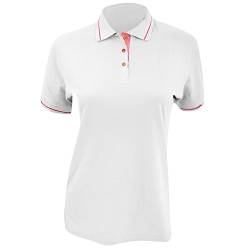 KUSTOM KIT St. Mellion Damen Poloshirt, Kurzarm (42) (WeiÃŸ/Rot) von KUSTOM KIT