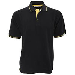 KUSTOM KIT St.Mellion Herren Polo-Shirt, Kurzarm (M) (Schwarz/Gelb) von KUSTOM KIT