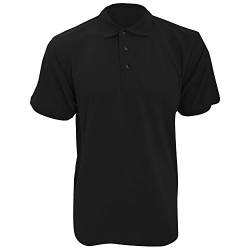 KUSTOM KIT Workwear Herren Polo-Shirt, Kurzarm (2XL) (Schwarz) von KUSTOM KIT