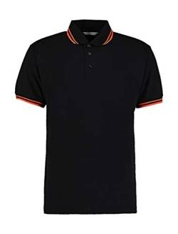 Kustom Kit Classic Fit Tipped Collar Polo Mehrfarbig Black/Orange L von KUSTOM KIT