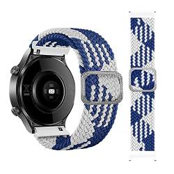 KUTEWEU 22mm Armband für Mi Watch S1/ Mi Watch Color 2, Soft Nylon Sport Band Ersatzband Verstellbares Weiches Nylonband Uhrenarmband Armbänder Strap für Mi Watch Sport (azul blanco) von KUTEWEU