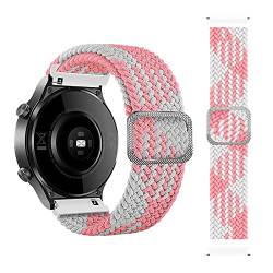 KUTEWEU 22mm Armband für mi Watch S1/Mi Watch Color 2, Soft Nylon Sport Band Ersatzband Verstellbares Weiches Nylonband, Uhrenarmband Armbänder Strap für Mi Watch Sport (rosa blanco) von KUTEWEU