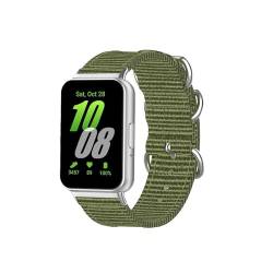 KUTEWEU Armbänder Kompatibel mit Samsung Galaxy Fit 3 SM-R390, Damen Elastisches Verstellbares Nylon Ersatzarmband, Herren Sport Geflochtenes Uhrenarmband für Samsung Galaxy Fit 3 R390 (Grün) von KUTEWEU