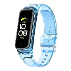 KUTEWEU Armband Für Samsung Galaxy Fit2（sm-r220 ）,silikon Ersatzband Armband Verstellbares Weiches Ersatzbänder,uhrenarmband Armbänder Sports Wrist Strap Für Samsung Galaxy Fit2 Zubehör (blau) von KUTEWEU