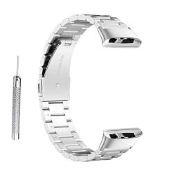 KUTEWEU Armband Kompatibel mit Xiaomi Redmi Watch 3 [ mit Metallstecker ], Edelstahl Band Metall Uhrenarmbänder Armbänder Watchband für Mi Redmi Watch 3 Smartwatch Zubehör (Silber) von KUTEWEU