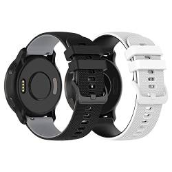 KUTEWEU Armband für Galaxy Watch5/ Galaxy Watch4 Strap, 20mm Silikon Ersatzarmband Sport Armbänder für Galaxy Watch4 Classic/Galaxy Watch3/ Gear Sport (Schwarz Grau+Weiß Schwarz) von KUTEWEU