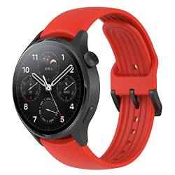 KUTEWEU Armband für Xiaomi Watch S2/ Watch S1 Pro, Silikon Ersatzarmbänder Straps, Armbänder mit Verstellbare Sport Bracelet für Xiaomi Watch Color2/Watch Sport/Watch Color (Rot) von KUTEWEU