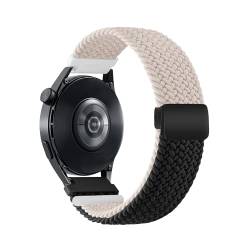 KUTEWEU Magnetbänder Armband für Huawei Watch GT2 46mm, 22mm Elastic Adjustable Nylon Armband für Huawei Watch GT/GT 3/GT3 Pro 46mm/GT2 Pro,Galaxy Watch 46mm/Galaxy Watch 3 45mm (Schwarz Weiß) von KUTEWEU
