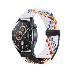 KUTEWEU Magnetbänder Armband für Huawei Watch GT3 42mm, 20mm Elastic Adjustable Nylon Armband für Huawei Watch GT2 42mm,Huawei Watch 2 Sport,Watch 2, Galaxy Watch 6 40mm 44mm (Schwarz Weiß Farbe) von KUTEWEU