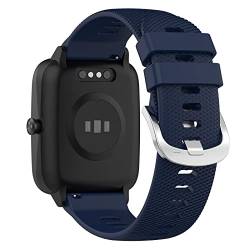 KUTEWEU Uhrenarmbänder Kompatibel mit Boat Watch Storm/Mi Solar LS01, 19mm Silikon Ersatz Armband Verstellbares Armbänder Uhrenarmband für ID205U/ID205S/ID205L/ID216/Noise Colorfit Pro2 (Blau) von KUTEWEU