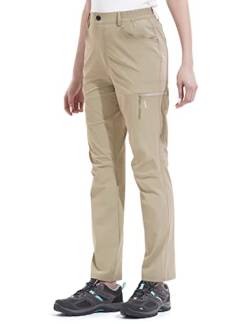 KUTOOK Outdoorhose Damen Trkkinghose Wanderhose mit 5 Taschen Arbeithose Leicht Stretch Kratzfest Schnelltrocknende für Wandern Trekking Bergsteigen Alltag，Khaki,XL von KUTOOK