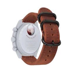 Armbänder für Omega x Swatch MoonSwatch ArmBand, PU Weich Leder mit Schnalle Rostfreiem Stahl Armband für Omega x Swatch MoonSwatch Armbänder für Herren Damen Armband mit Omega x Swatch MoonSwatch (C) von KUWAI