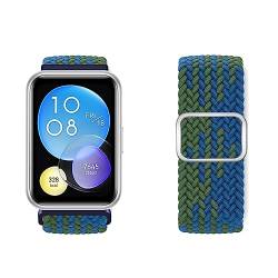 Band für Huawei Watch Fit 2 Armband Nylon Gewebt Loop Band für Huawei Watch Fit 2 Armband Atmungsaktiv Sport Schiebeschließe aus Edelstahl Armband für Huawei Watch Fit 2 Armband (BB) von KUWAI