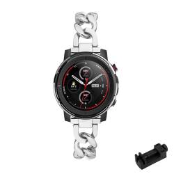 Damen Armbänder für Amazfit Stratos 3/Stratos 2 Armband, Metall Edelstahl Armbänder für Amazfit Stratos 3/Stratos 2 Armband mit Mode Kettenglied Frauen Armband für Amazfit Stratos 3/Stratos 2 (A) von KUWAI