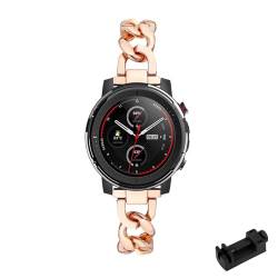 Damen Armbänder für Amazfit Stratos 3/Stratos 2 Armband, Metall Edelstahl Armbänder für Amazfit Stratos 3/Stratos 2 Armband mit Mode Kettenglied Frauen Armband für Amazfit Stratos 3/Stratos 2 (F) von KUWAI