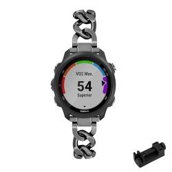 KUWAI Damen Armbänder für Garmin Forerunner 245/245 Music Armband, Metall Edelstahl Armbänder für Garmin Forerunner 245/245 Music Armband mit Frauen Armband für Garmin Forerunner 245/245 Music (E) von KUWAI