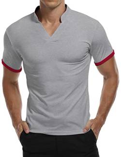 KUYIGO Herren Kurzarm Poloshirt Baumwolle Slim Fit Solid Basic Golf Tennis T-Shirt S-XXL von KUYIGO