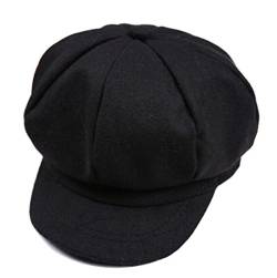 Kuyou Baby Kids Kappe Hut Cap Kinder Mütze Newsboy Berets Schirmmütze (Schwarz) von KUYOU