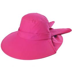 Kuyou Damen Outdoor Sommer Kappe Sonnenhut Strandhut Anti-UV-Hut (Hot Pink) von KUYOU