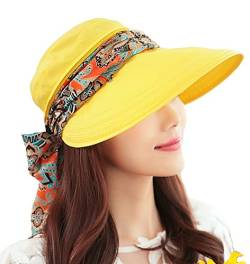 Kuyou Sommer Strand Hat Damen Outdoor Sport Hut Anti-UV Sonnenhut (Gelb) von KUYOU