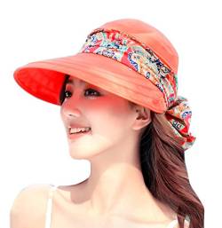 Kuyou Sommer Strand Hat Damen Outdoor Sport Hut Anti-UV Sonnenhut (Orange) von KUYOU