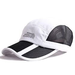 Kuyou Sport Mesh Trucker Cap Faltbarer Sonnenschutz Baseball Kappe (Weiß) von KUYOU