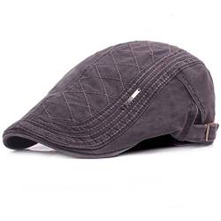 Kuyou Sportmütze Newsboy Flat Cap Gatsby Schirmmütze Kappe, Dunkelgrau, Einheitsgröße von KUYOU