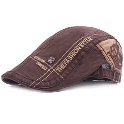 Kuyou Unisex Gatsby Flatcap Schiebermütze Ivy Schirmmütze Kappe (Kaffee) von KUYOU