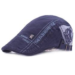 Kuyou Unisex Gatsby Flatcap Schiebermütze Ivy Schirmmütze Kappe (Navy) von KUYOU