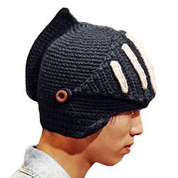 Kuyou Winter Strickmütze Warme Beanie Unisex Skimaske Cap (Schwarz) von KUYOU