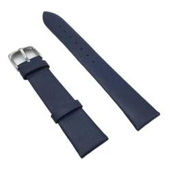 KVIVI Uhrenarmband,Leder Uhrenarmband 12mm 14mm 16mm 18mm 20mm 22mm Leder Uhrenarmband Riemen Armbands für Frauen Männer Braun Black Belt Band Watch Zubehör (Color : Blue 1, Size : 20mm) von KVIVI