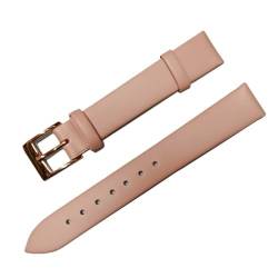 KVIVI Uhrenarmband,Leder Uhrenarmband 12mm 14mm 16mm 18mm 20mm 22mm Leder Uhrenarmband Riemen Armbands für Frauen Männer Braun Black Belt Band Watch Zubehör (Color : Pink 2, Size : 18mm) von KVIVI